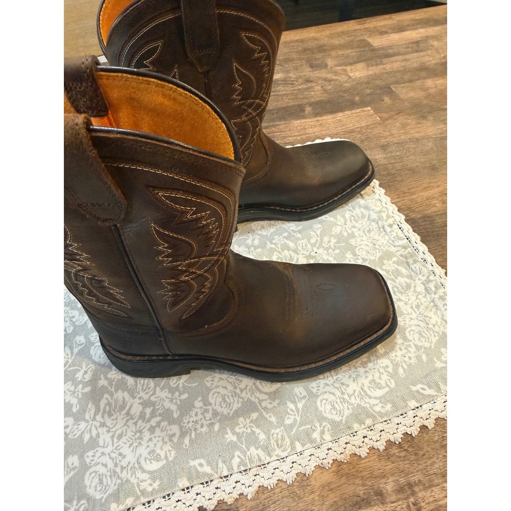 Ariat Kids Sport Western Boots Distressed Brown Leather Square Toe 10042412 US 3 - Picture 4 of 14
